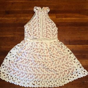 white dress with nude underlay